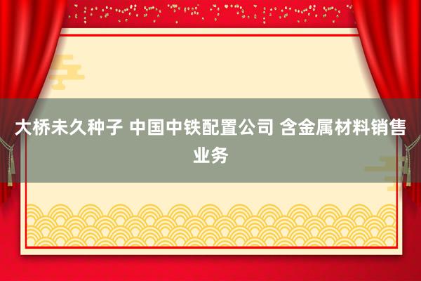 大桥未久种子 中国中铁配置公司 含金属材料销售业务