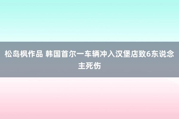 松岛枫作品 韩国首尔一车辆冲入汉堡店致6东说念主死伤