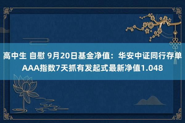 高中生 自慰 9月20日基金净值：华安中证同行存单AAA指数7天抓有发起式最新净值1.048