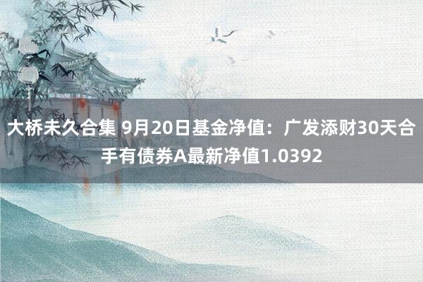 大桥未久合集 9月20日基金净值：广发添财30天合手有债券A最新净值1.0392