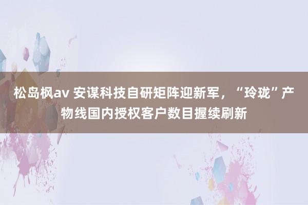 松岛枫av 安谋科技自研矩阵迎新军，“玲珑”产物线国内授权客户数目握续刷新