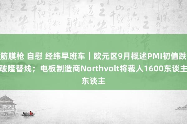 筋膜枪 自慰 经纬早班车｜欧元区9月概述PMI初值跌破隆替线；电板制造商Northvolt将裁人1600东谈主