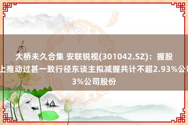 大桥未久合集 安联锐视(301042.SZ)：握股5%以上推动过甚一致行径东谈主拟减握共计不超2.93%公司股份