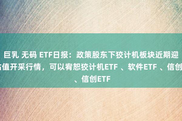 巨乳 无码 ETF日报：政策股东下狡计机板块近期迎来估值开采行情，可以宥恕狡计机ETF 、软件ETF 、信创ETF