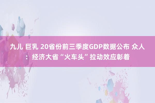 九儿 巨乳 20省份前三季度GDP数据公布 众人：经济大省“火车头”拉动效应彰着