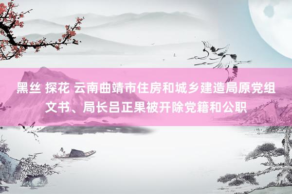 黑丝 探花 云南曲靖市住房和城乡建造局原党组文书、局长吕正果被开除党籍和公职