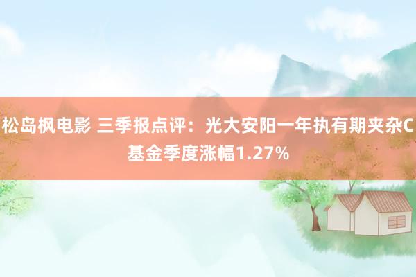 松岛枫电影 三季报点评：光大安阳一年执有期夹杂C基金季度涨幅1.27%