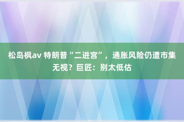 松岛枫av 特朗普“二进宫”，通胀风险仍遭市集无视？巨匠：别太低估