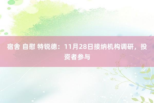 宿舍 自慰 特锐德：11月28日接纳机构调研，投资者参与