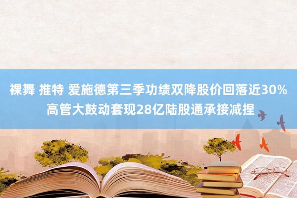 裸舞 推特 爱施德第三季功绩双降股价回落近30% 高管大鼓动套现28亿陆股通承接减捏