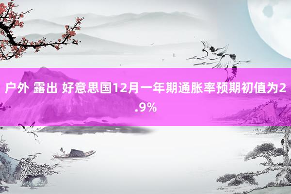 户外 露出 好意思国12月一年期通胀率预期初值为2.9%