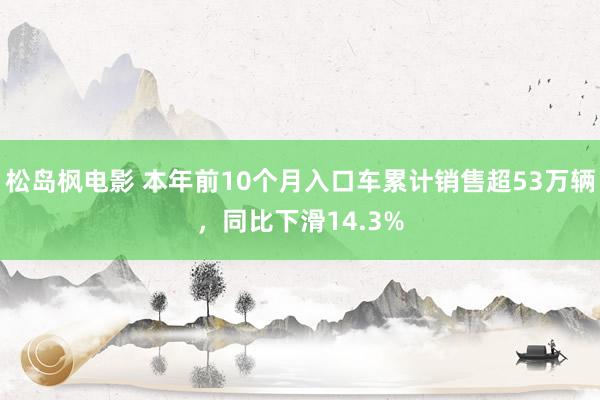 松岛枫电影 本年前10个月入口车累计销售超53万辆，同比下滑14.3%