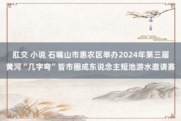 肛交 小说 石嘴山市惠农区举办2024年第三届黄河“几字弯”皆市圈成东说念主短池游水邀请赛