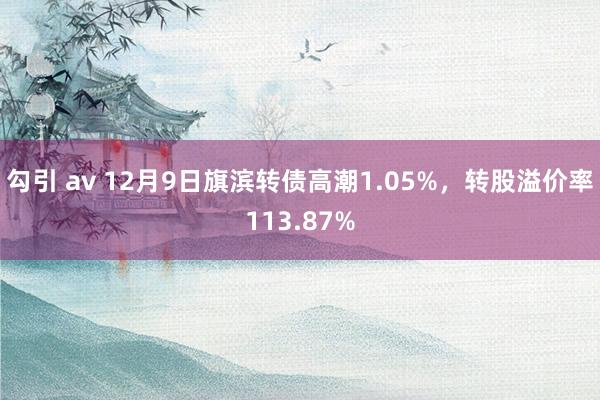 勾引 av 12月9日旗滨转债高潮1.05%，转股溢价率113.87%