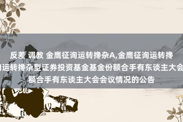 反差 调教 金鹰征询运转搀杂A，金鹰征询运转搀杂C: 金鹰睿征询运转搀杂型证券投资基金基金份额合手有东谈主大会会议情况的公告