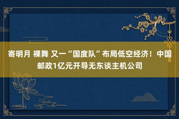 寄明月 裸舞 又一“国度队”布局低空经济！中国邮政1亿元开导无东谈主机公司