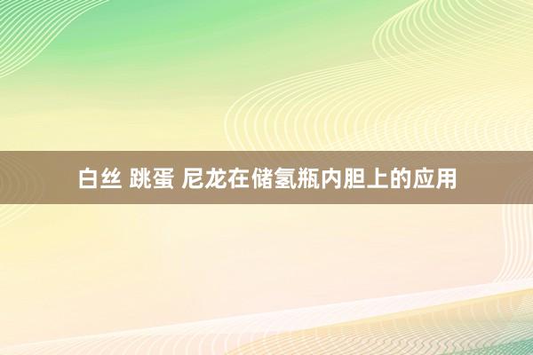 白丝 跳蛋 尼龙在储氢瓶内胆上的应用