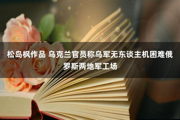 松岛枫作品 乌克兰官员称乌军无东谈主机困难俄罗斯两地军工场