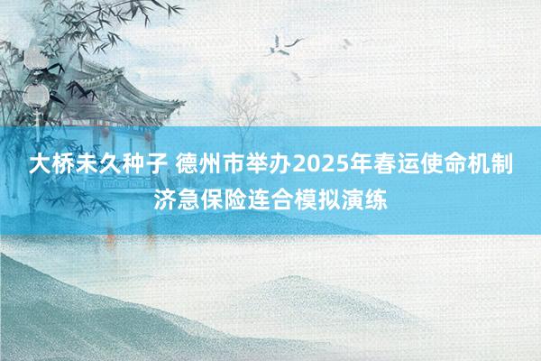 大桥未久种子 德州市举办2025年春运使命机制济急保险连合模拟演练